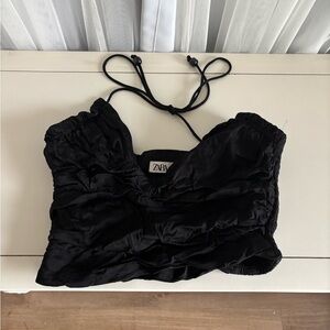 Zara Elegant Black Crop Top